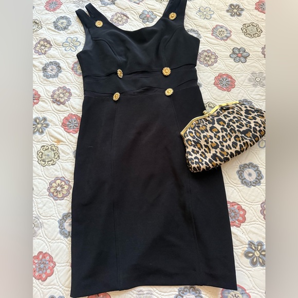 Vintage Betsy & Adam Black Body-con Sheeth Dress - Picture 3 of 6